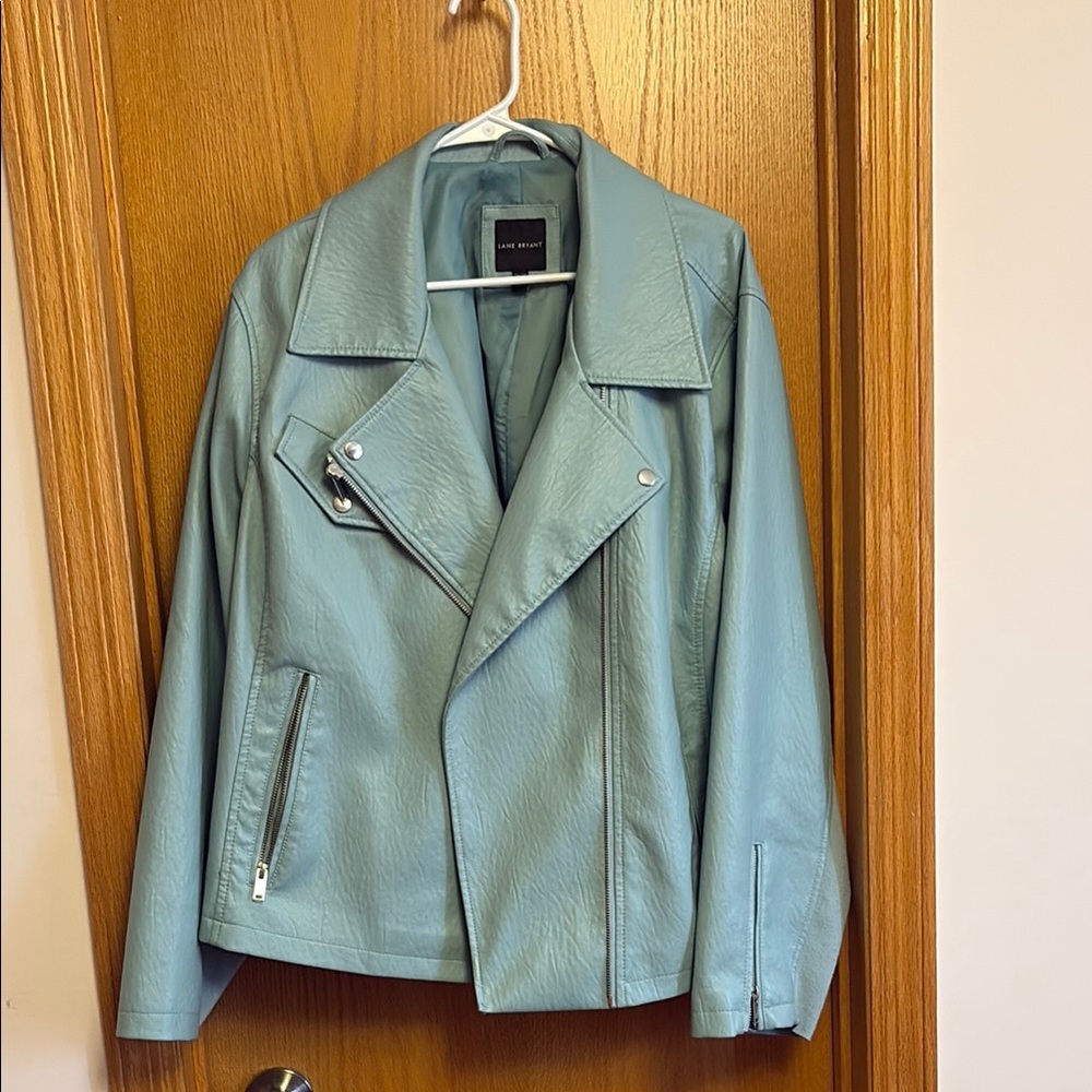 Lane Bryant Teal Leather Jacket